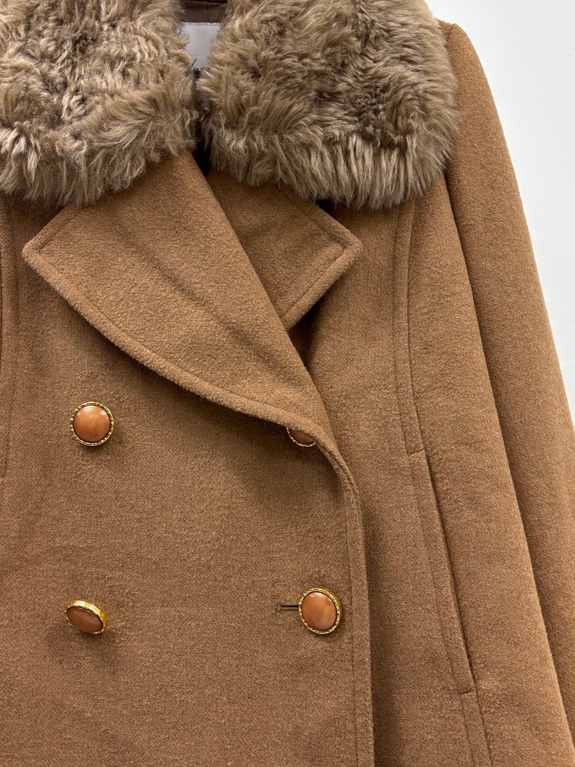 빈티지 브라운 하프 코트 자켓 상품이미지6