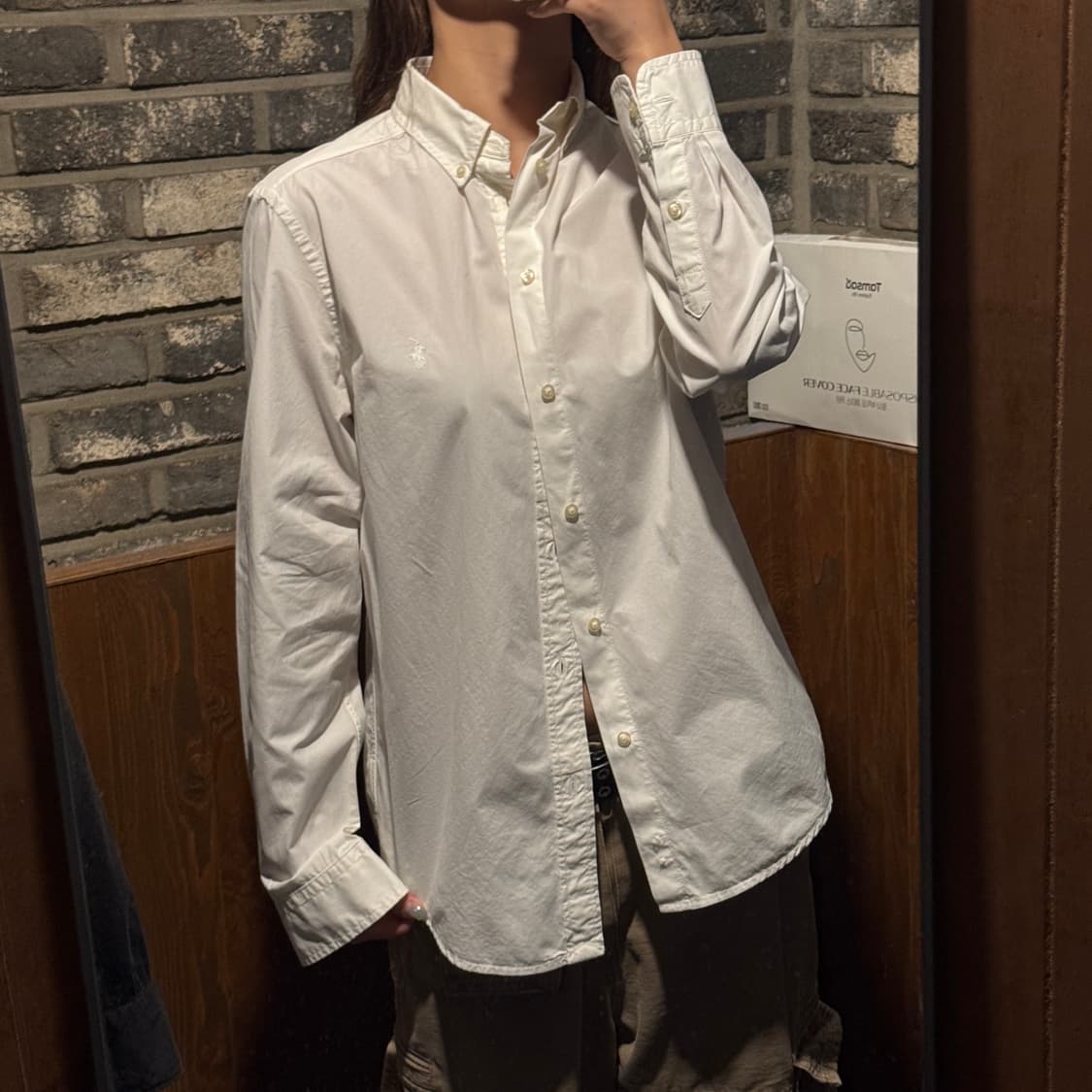 L) 폴로 랄프로렌 클래식 화이트 포플린 코튼 셔츠 E22 상품이미지9