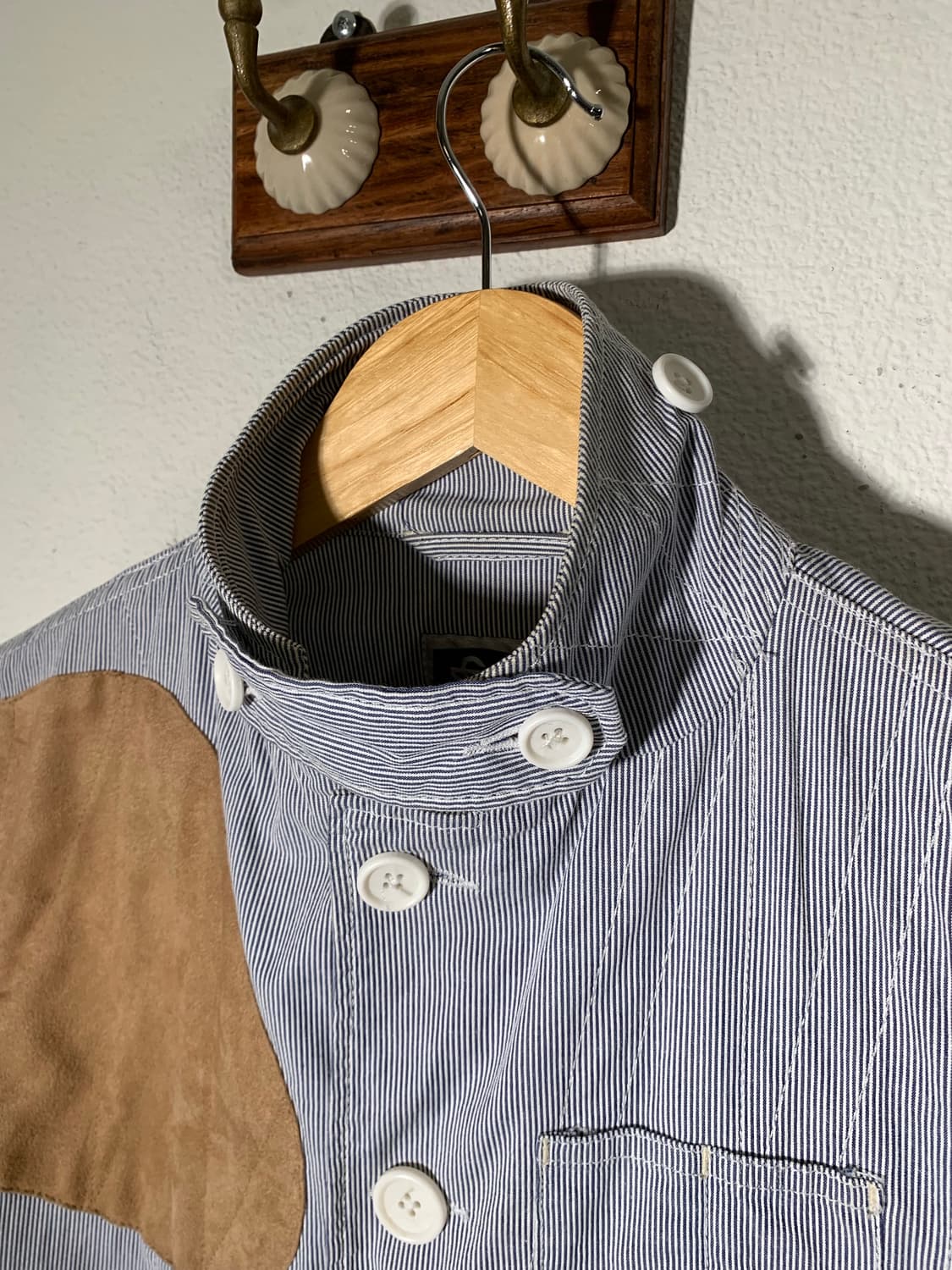 엔지니어드가먼츠 스트라이프 가죽 패치 테일러 자켓 상품이미지2