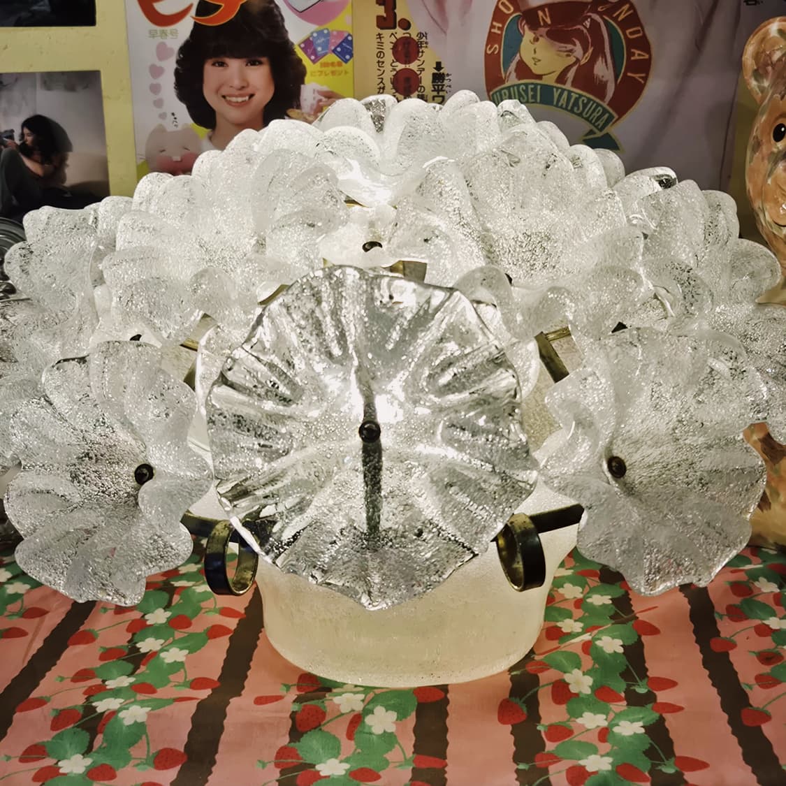 60s 이와타 핸드블로운 마블 대형 꽃바구니 램프 상품이미지9