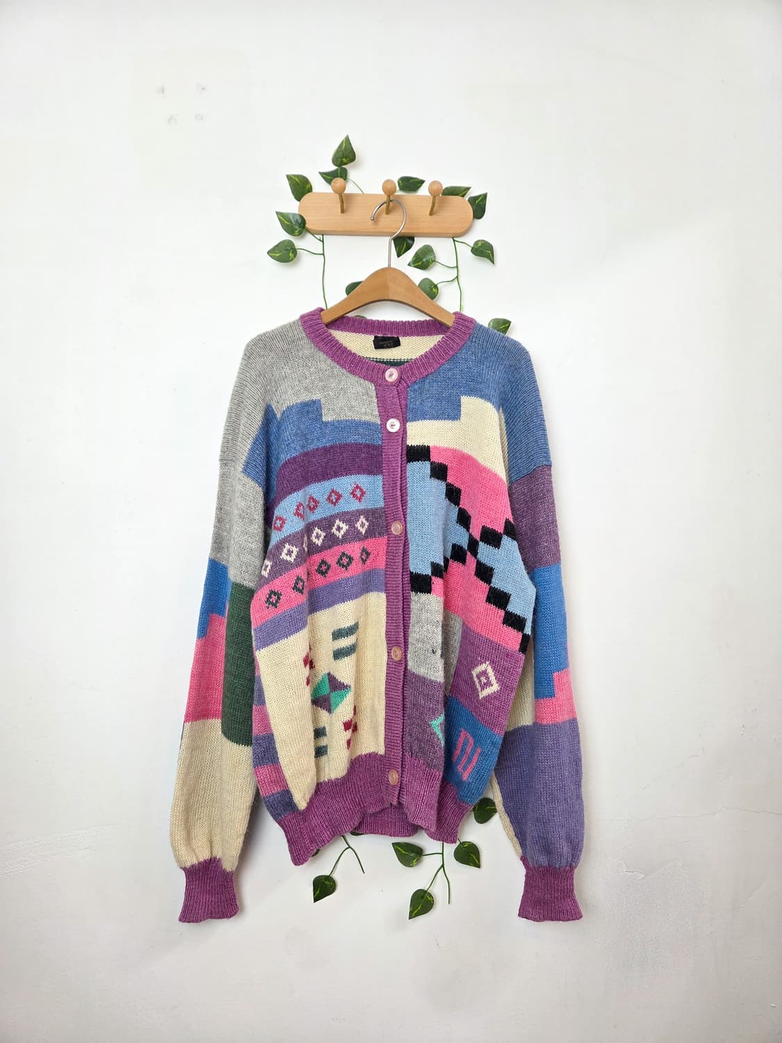 기하학 패턴 가디건 상품이미지1