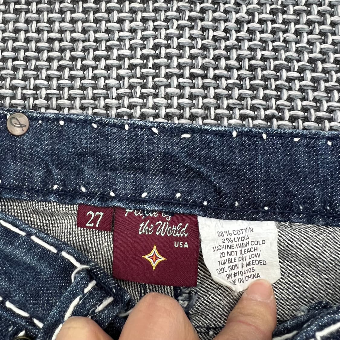 빈티지 자수 스티치 데님팬츠 상품이미지2