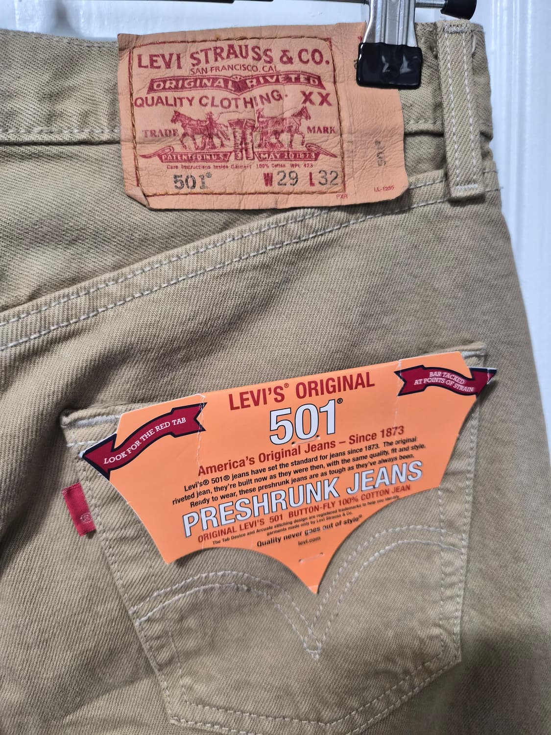 리바이스 501 베이지 청바지 상품이미지3