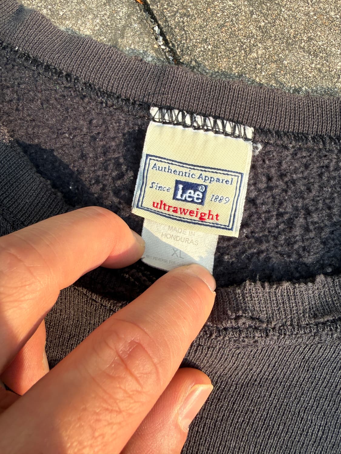 90s 리 하드 디스트로이드 스웻셔츠 2XL 상품이미지4