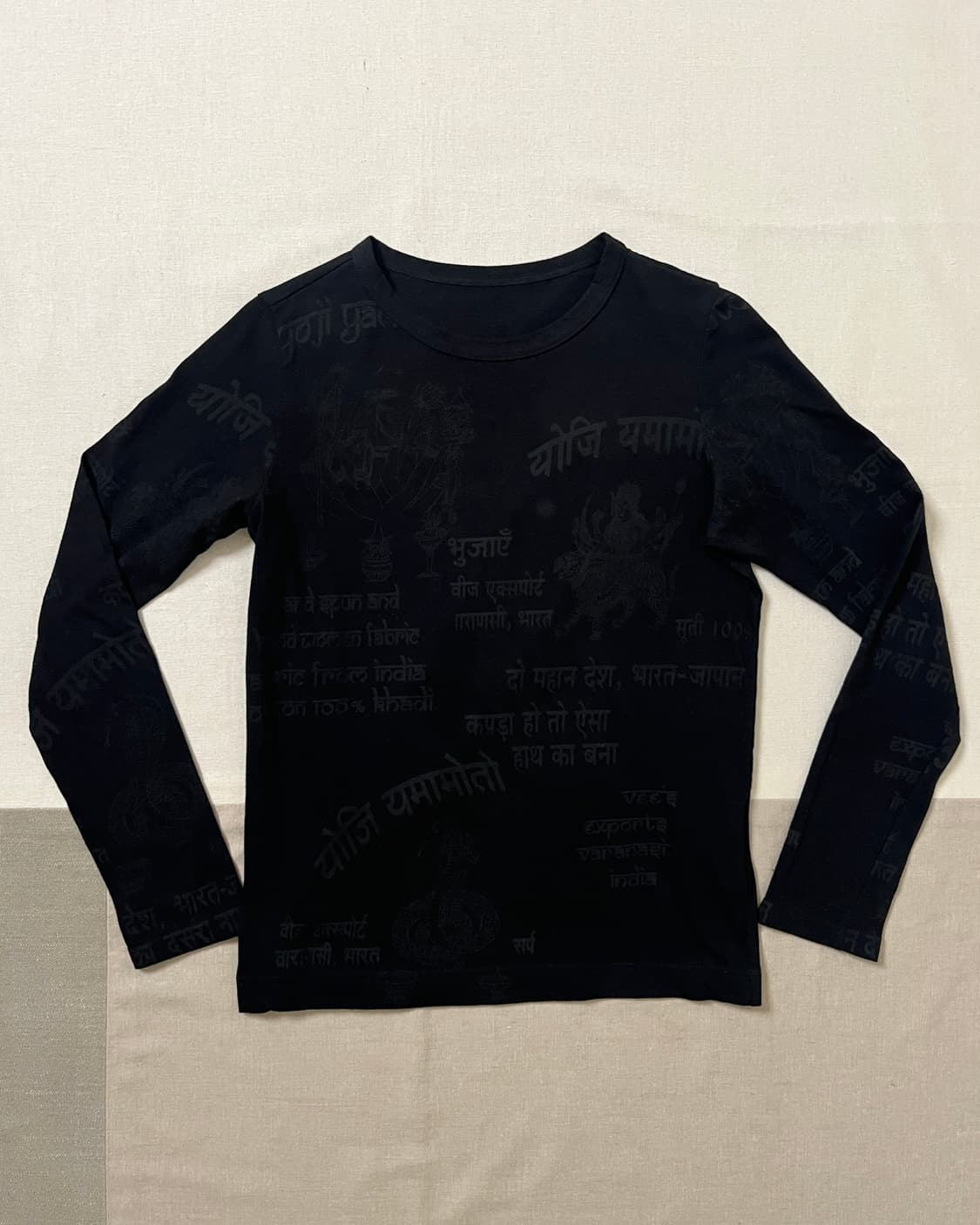 요지야마모토 힌디어 프린트 롱슬리브 티셔츠 yohji yamamoto 상품이미지4