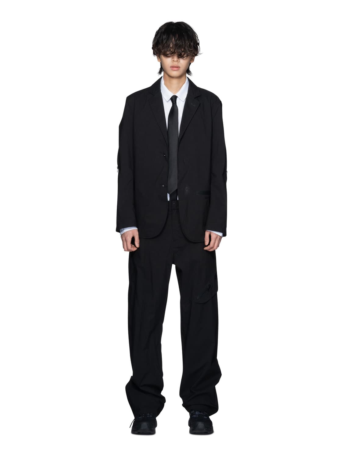 산산기어 윙 지퍼 트라우저 팬츠 블랙 1사이즈 상품이미지5