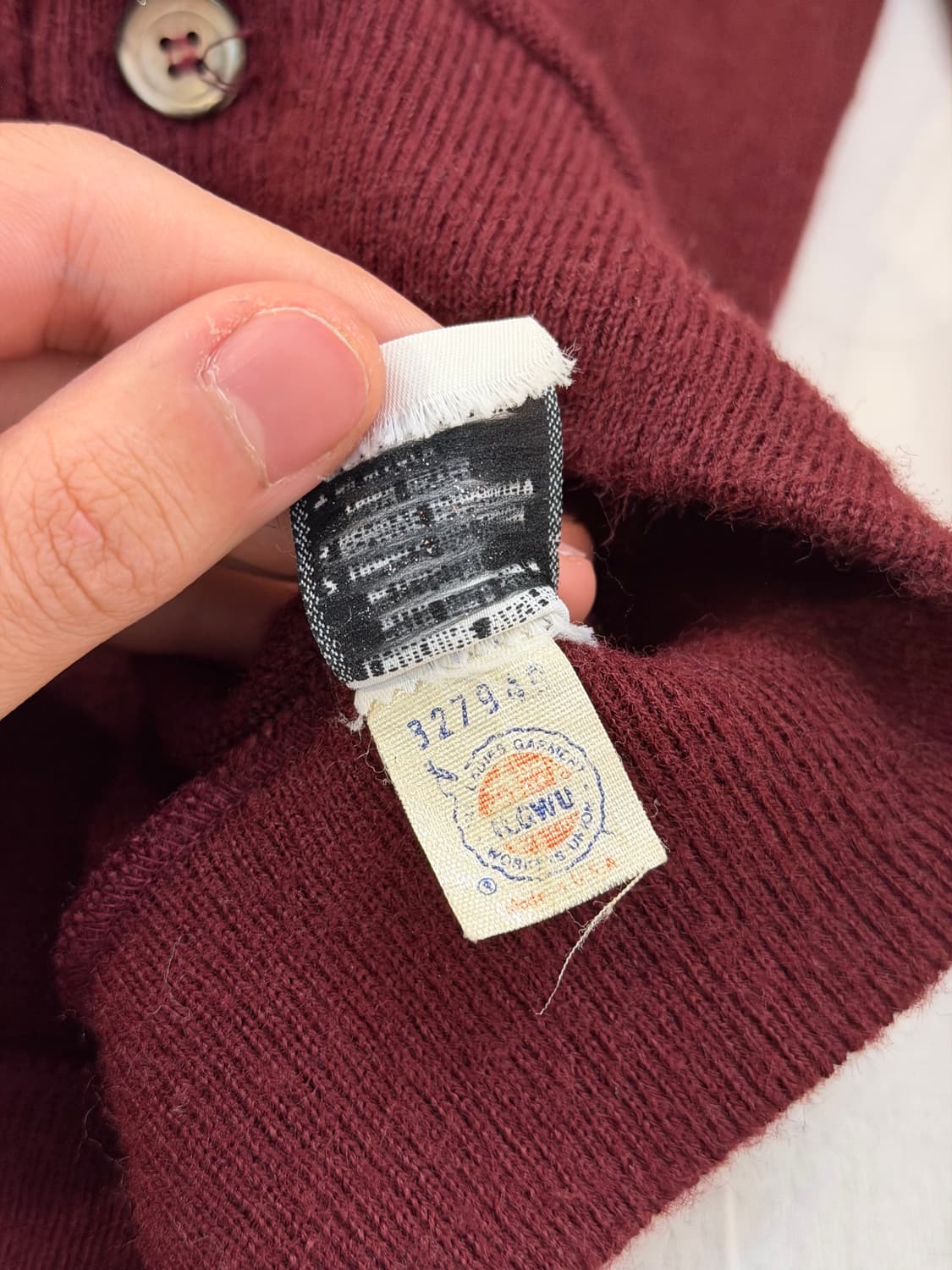 70s IZOD 라코스테 아카이브 버건디 아크릴 가디건 상품이미지5