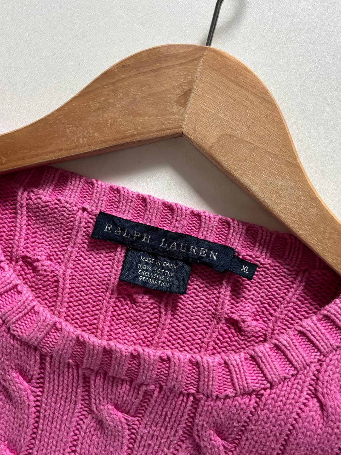 Polo 랄프로렌 우먼 핑크 컬러 코튼 케이블 니트 상품이미지4