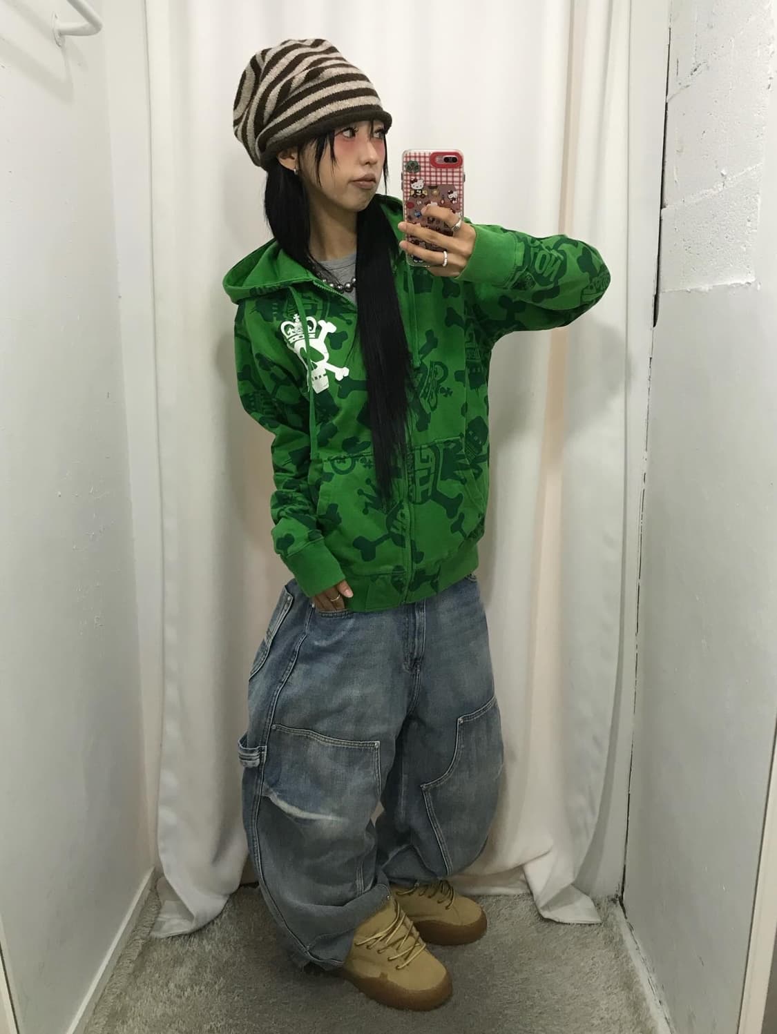 Stussy Skull Printing Hood Zip-Up 상품이미지4