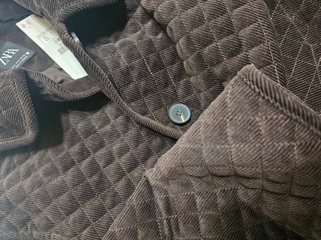 새상품 [s] 자라 퀼티드 퀼팅 코듀로이 자켓 브라운 상품이미지9