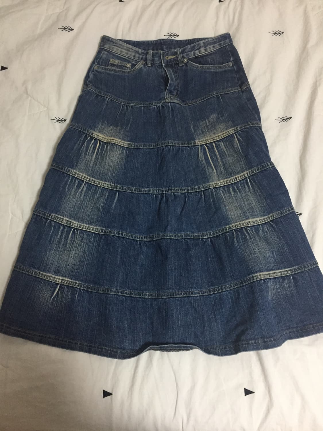 모리걸 하구미 빈티지 데님 스커트 상품이미지2