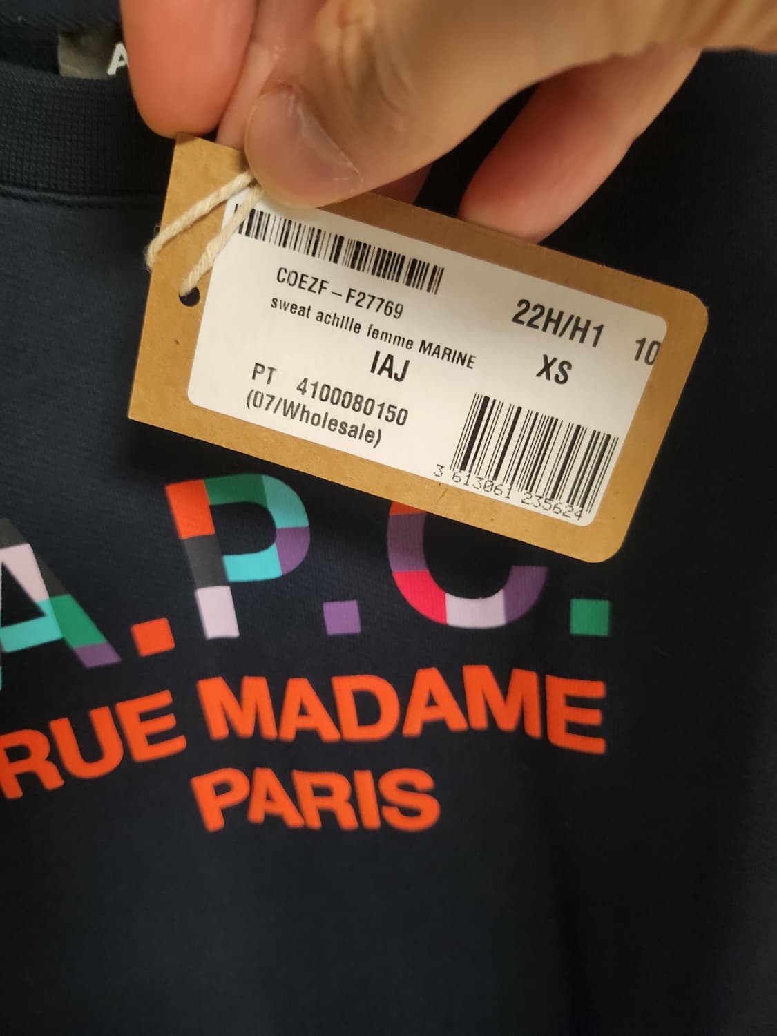 새상품) apc 아페쎄 로고 여성 맨투맨 xs 상품이미지2