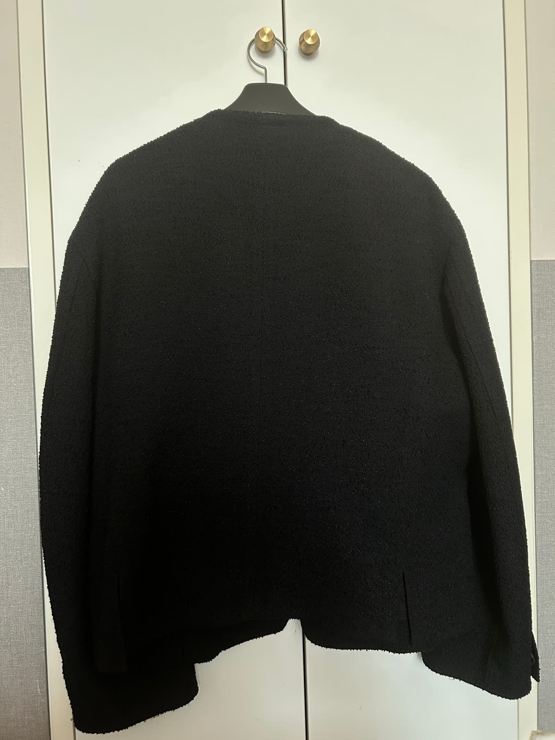 송지오 컬렉션 라운드넥 코쿤 트위드 자켁 블랙(48) 상품이미지2