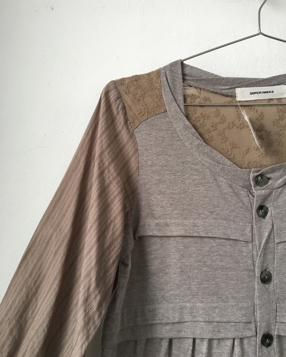 Layer patch work point blouse 상품이미지5