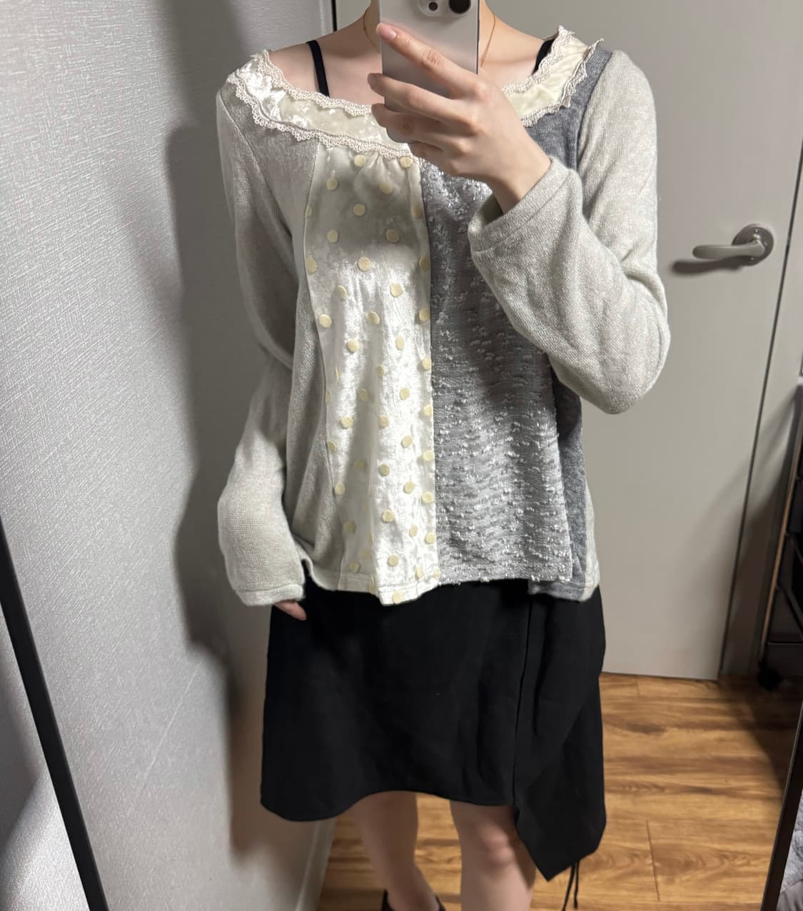 Axes femme 도트 패치 니트 상품이미지1