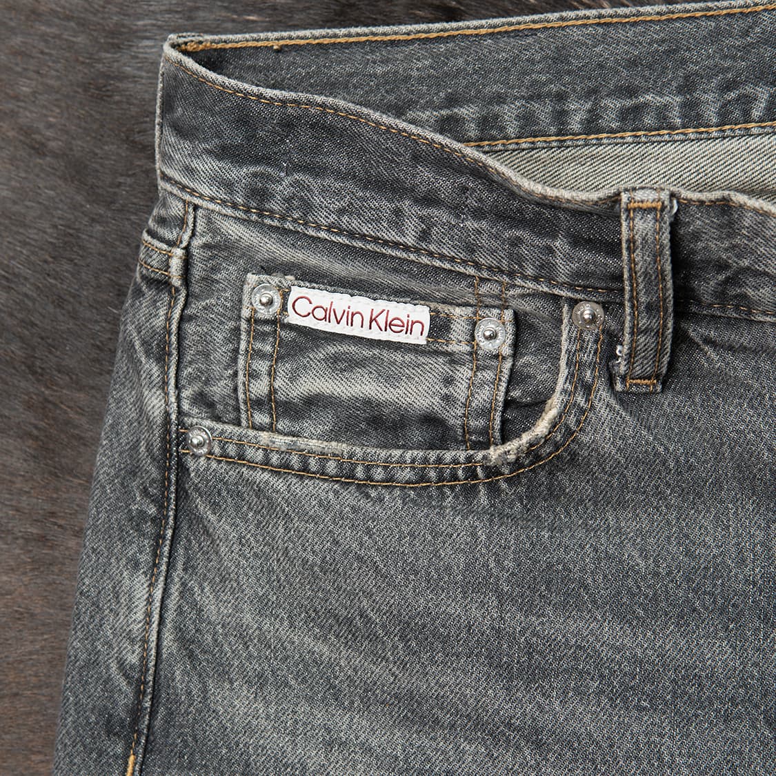 [33] 캘빈클라인 배기핏 루즈스트레이트 블랙 스모크 데님팬츠 그레이  상품이미지4