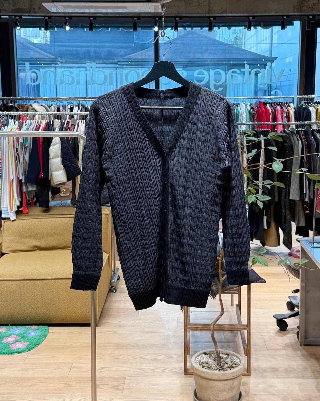 플리츠 플리즈 네이비 스트라이프 링컬 자켓  상품이미지1