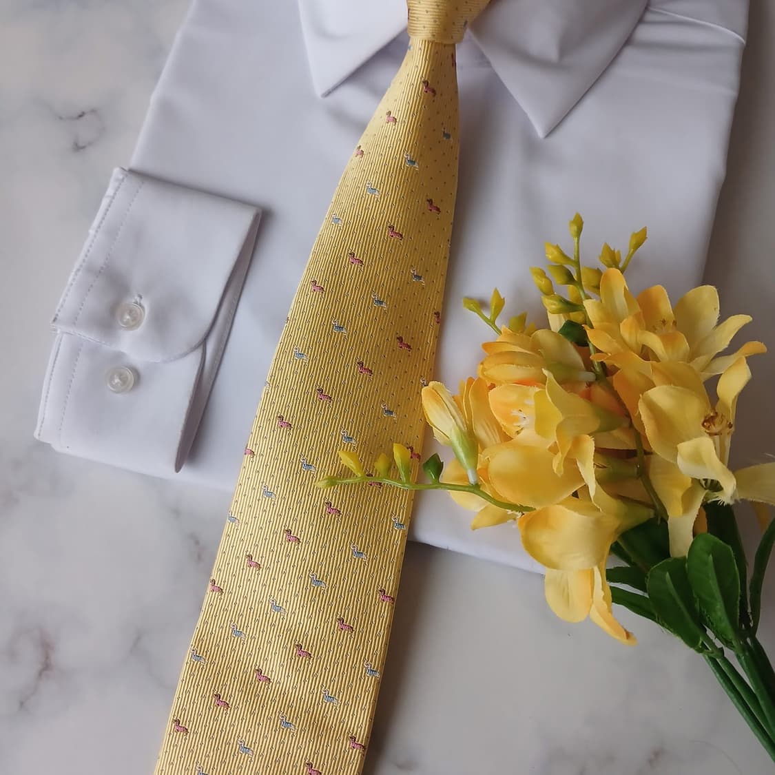 웅가로 옴므 실크 강아지 패턴 넥타이 8.7cm A+등급 A19380
 상품이미지5