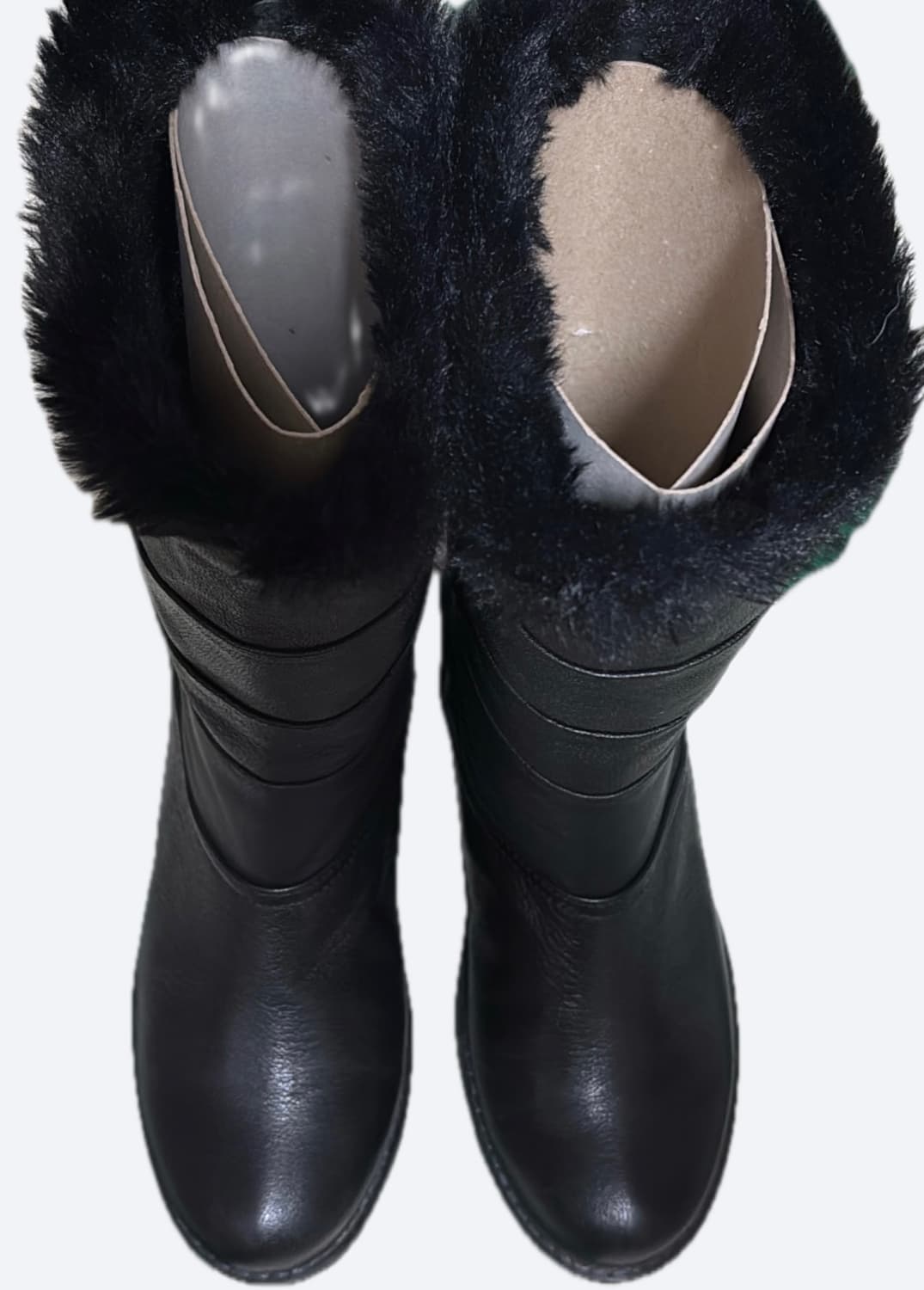 탠디 여성 퍼 하프 부츠 블랙 색상 235 상품이미지1