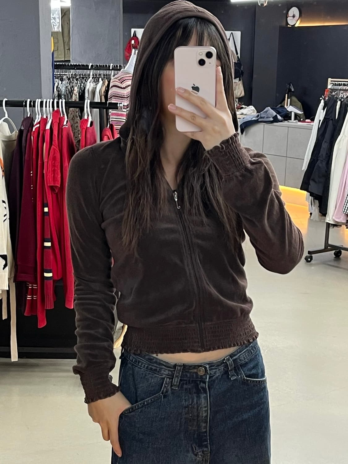 쥬씨꾸띄르 브라운 후드집업 상품이미지1