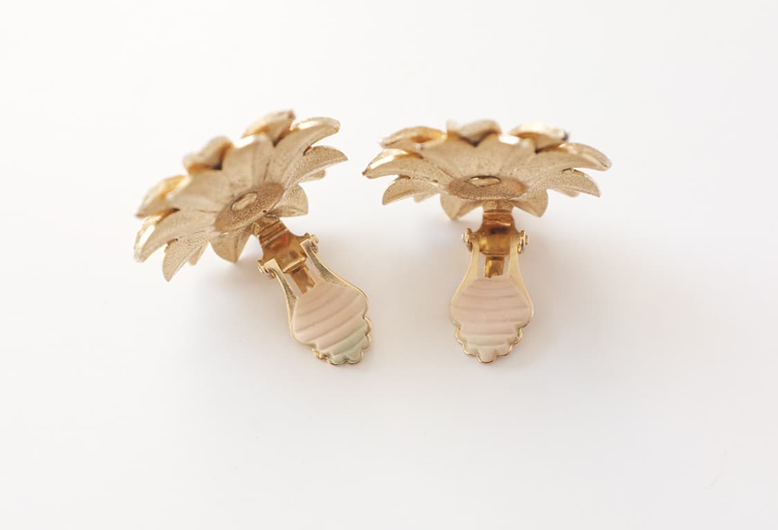 1960s 오버사이즈 꽃귀걸이 빈티지귀찌귀걸이  상품이미지9