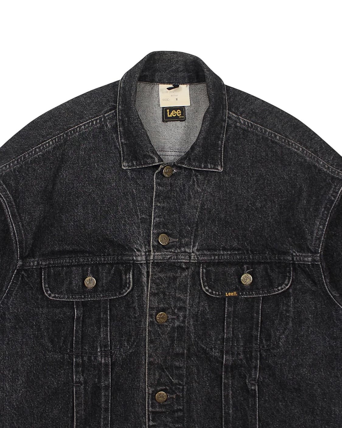 1989 유로 Lee 리 645 블랙 데님 자켓 빈티지 흑청 상품이미지4