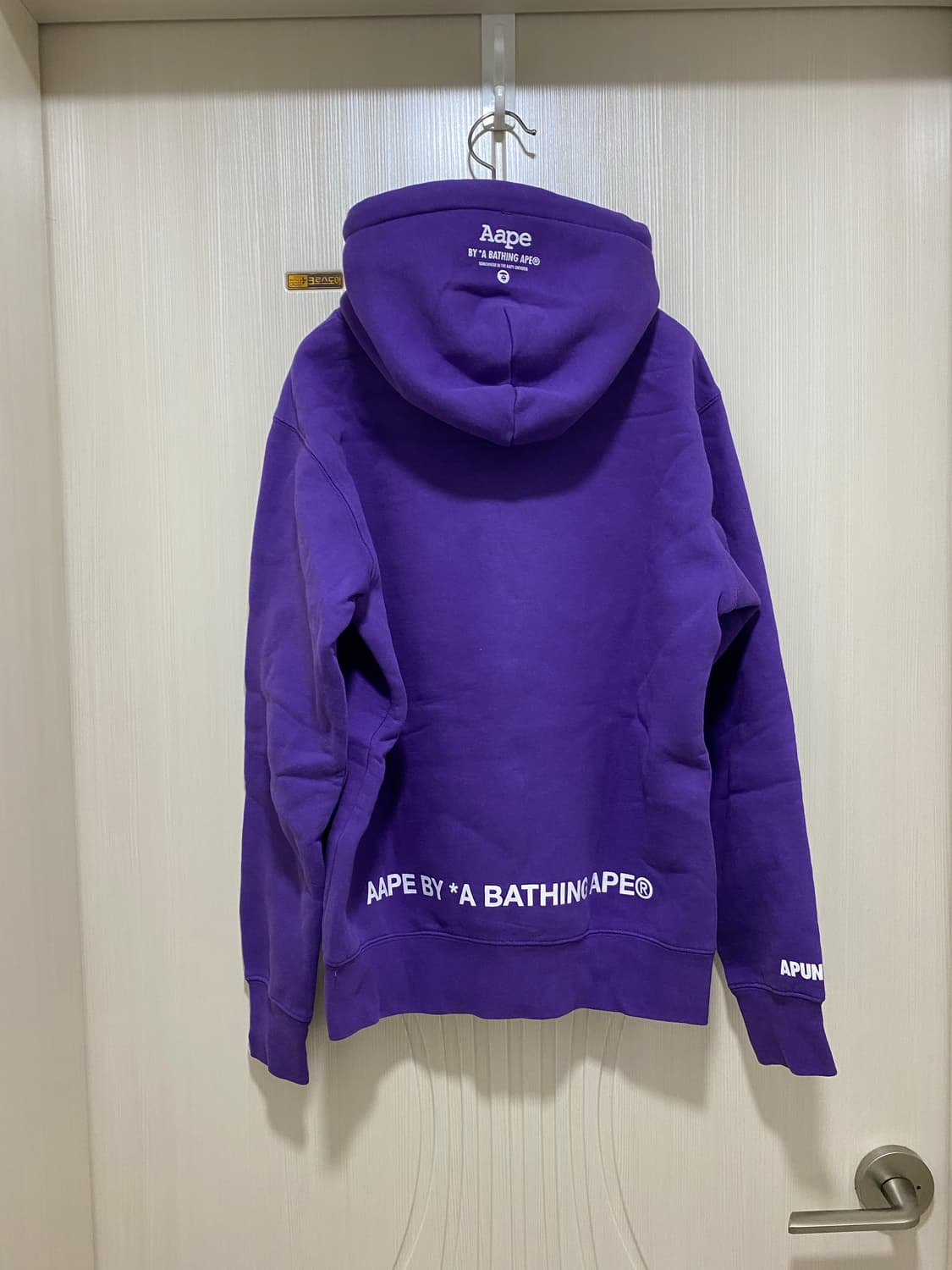 에이프(Aape) 퍼플 로고 후드티 M 상품이미지5