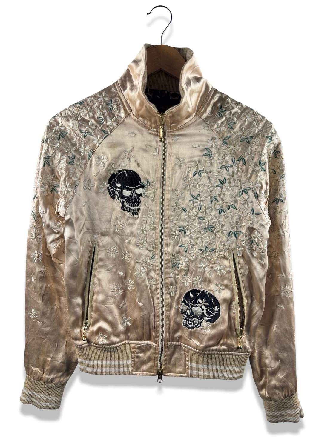 JPN 스컬 플라워 새틴 집업1839 상품이미지1