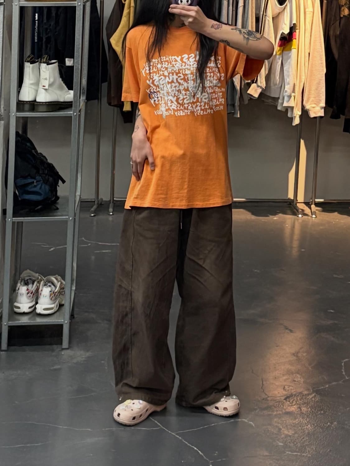 스투시 빈티지 오렌지 반팔 A2469 상품이미지1