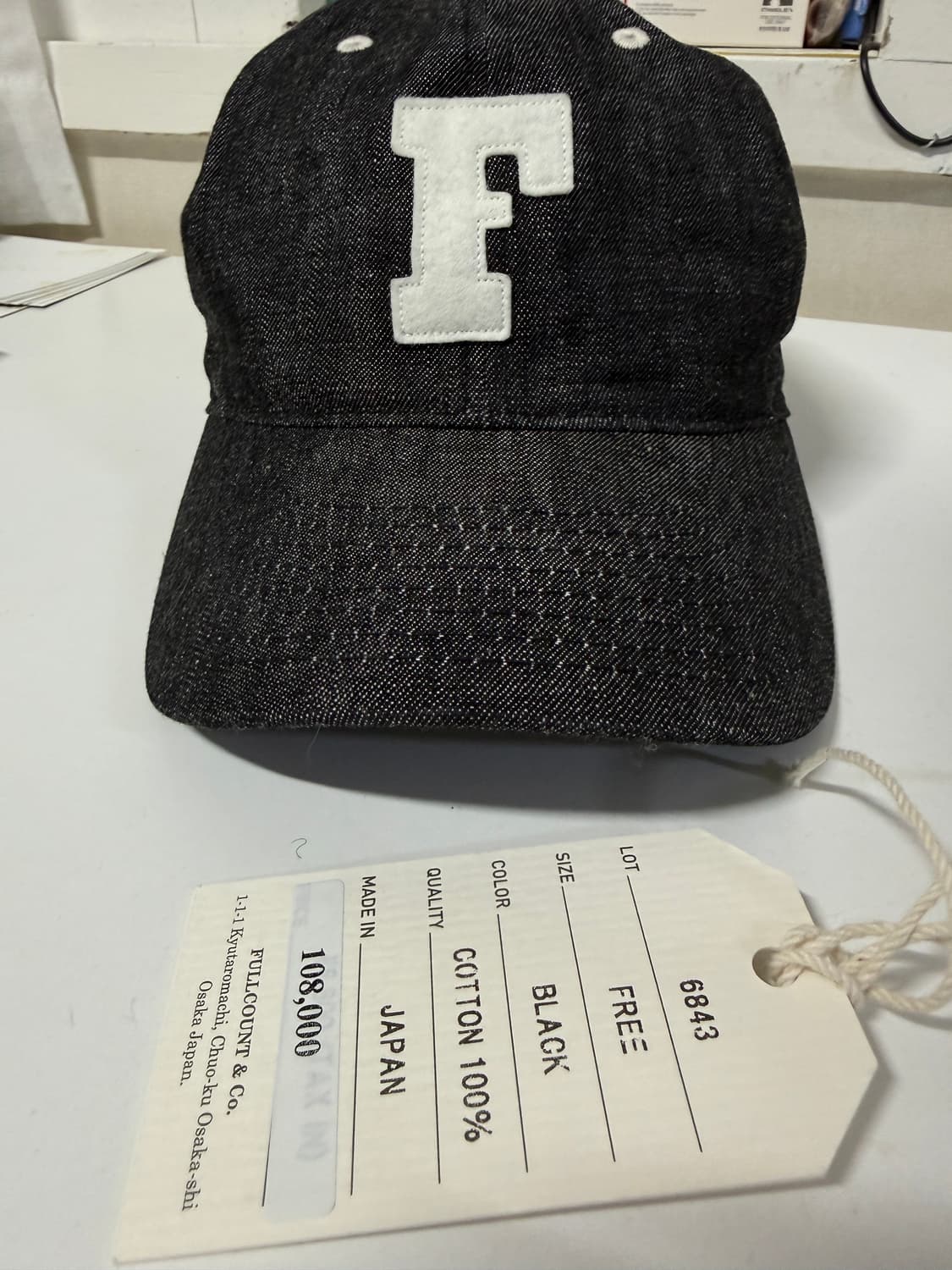 풀카운트 F 데님 모자 블랙 색상 상품이미지2