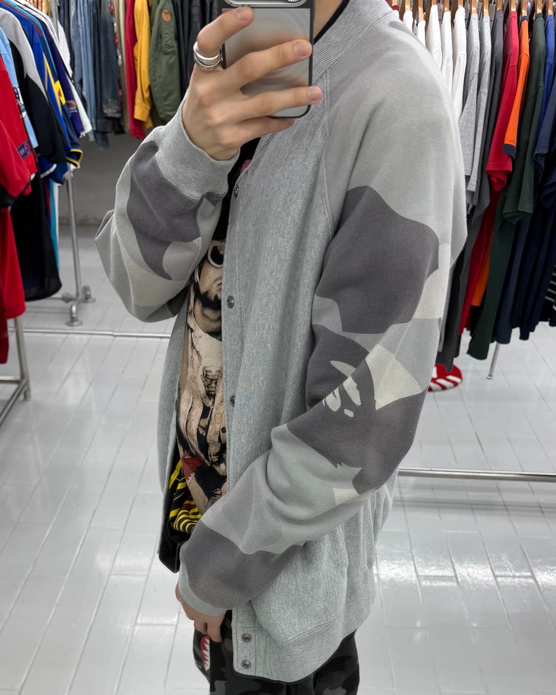 BAPE 00s 샤크 카모 스냅 가디건 상품이미지8