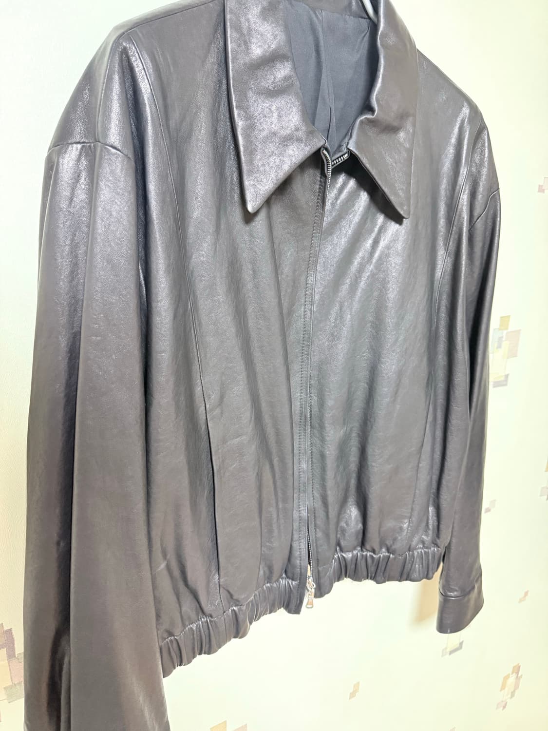 쿠어 레더 블루종 블랙  상품이미지5