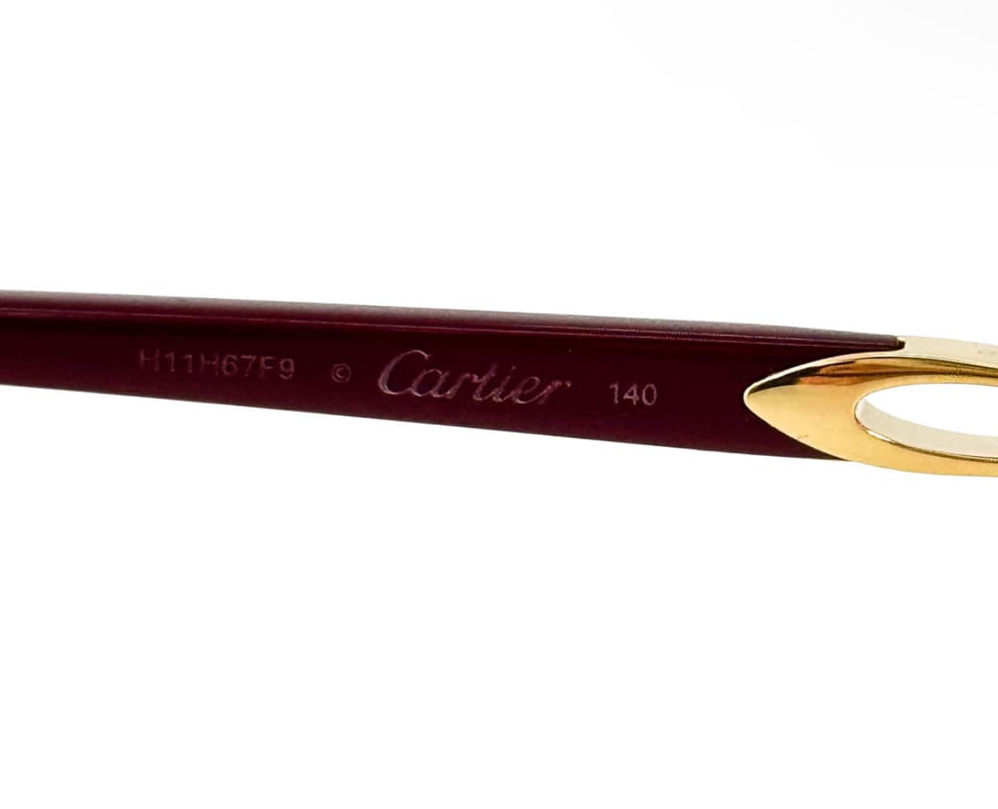 Cartier 까르띠에 라운드 반무테 골드 하프림 라운드 메탈 안경테 상품이미지6