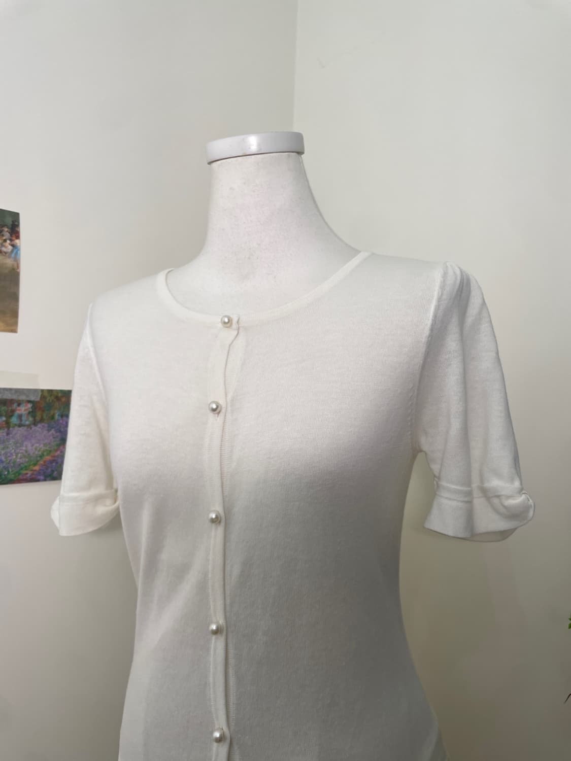 ivory sleeve bow lovely half cardigan 상품이미지8