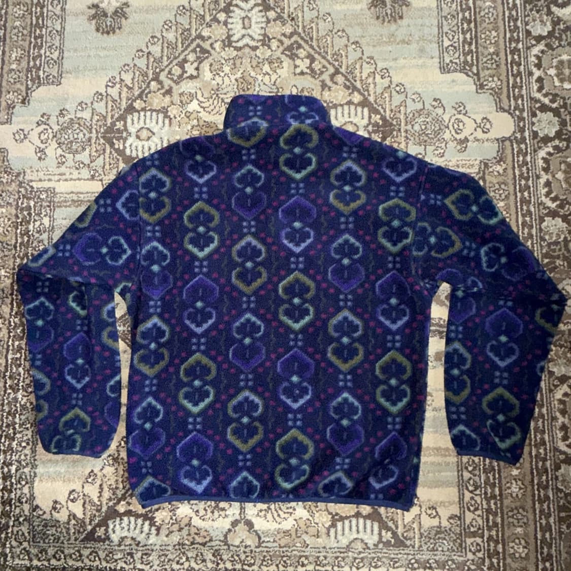 90s USA 파타고니아 신칠라 스냅-T 태피스트리 잉크 블루 상품이미지7