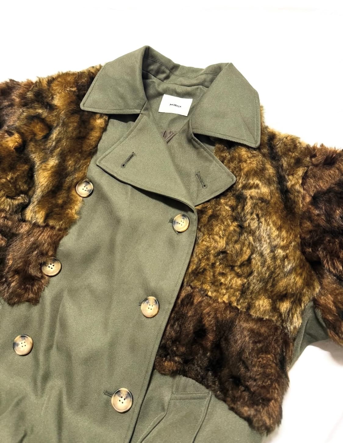 Murua - 퍼 믹스드 트렌치 코트 상품이미지3