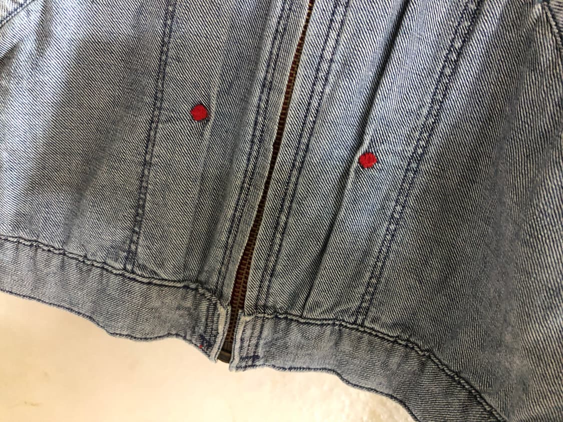 90s 히스테릭 글래머 지퍼 데님 자켓 사가라 자수 상품이미지3