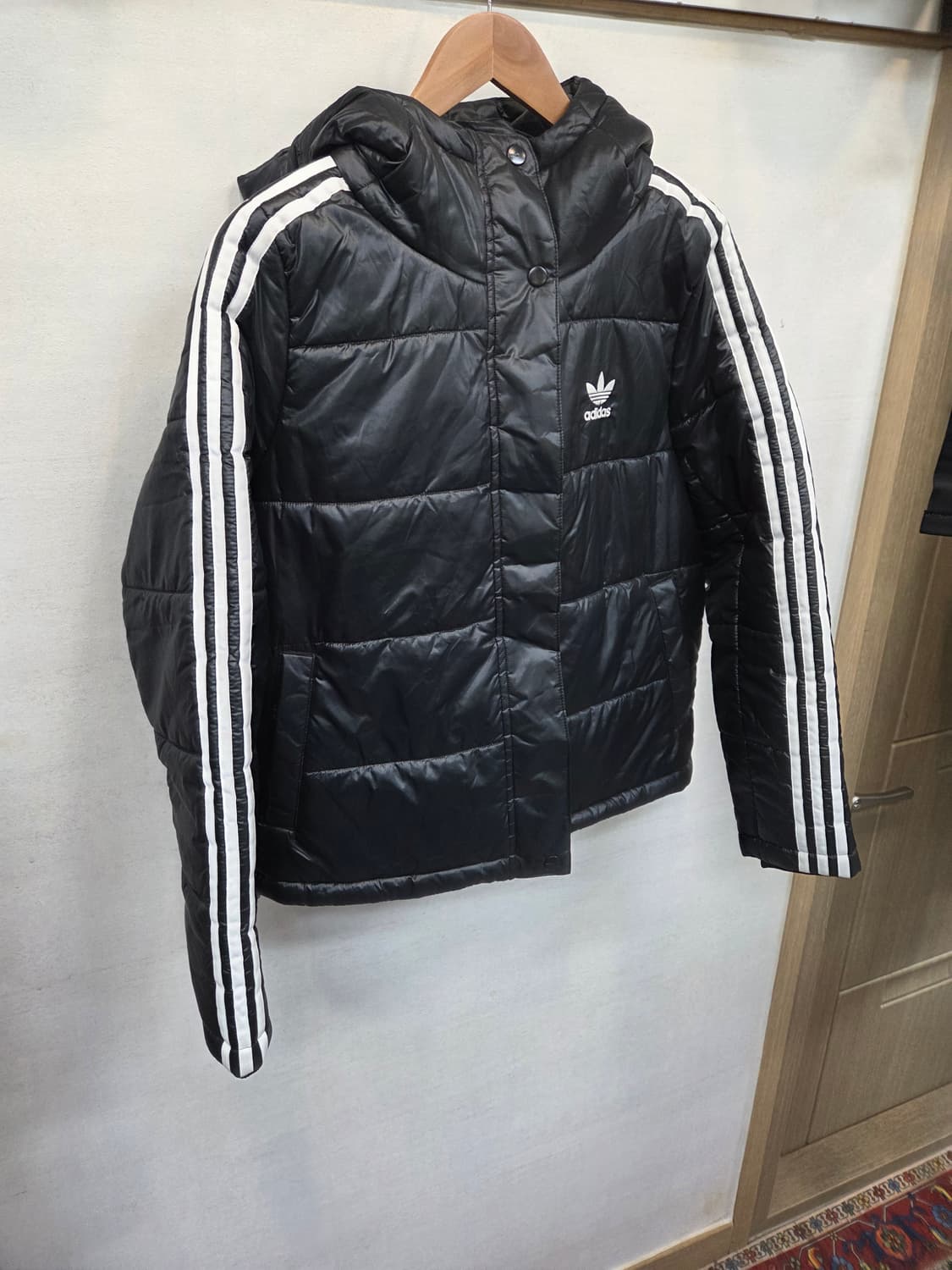 아디다스 여성 오리지날 삼선 패딩 후드자켓 m 상품이미지4