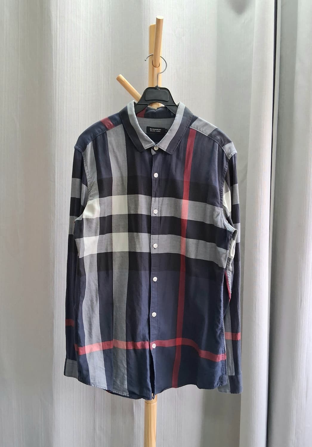 버버리 블랙라벨 체크 셔츠4/남성M# 상품이미지1