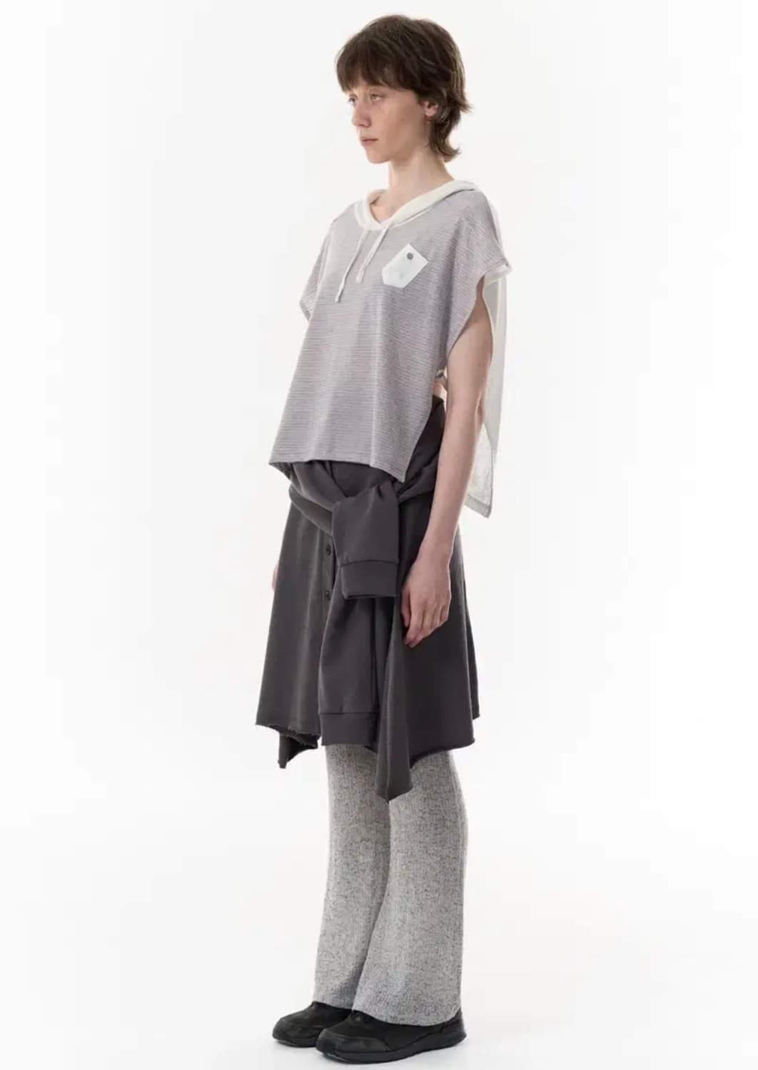 파히섬 pahisum COTTON TIED SKIRT 차콜 상품이미지3