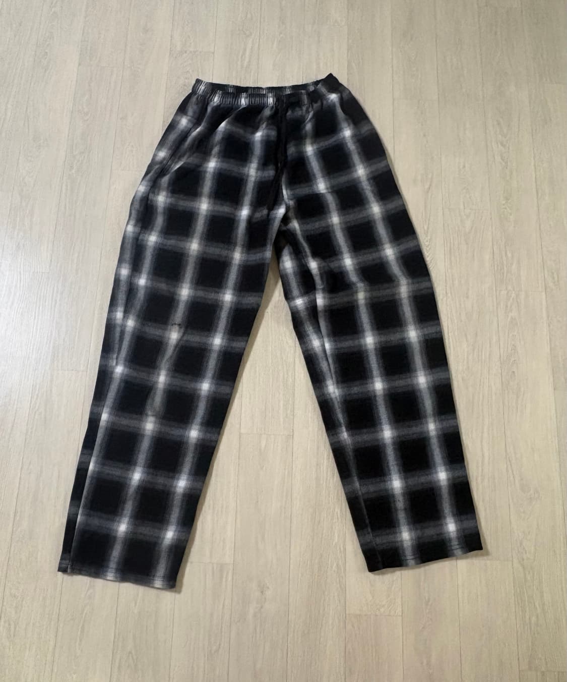 블랙 체크 밴딩 팬츠 바지 잠옷 상품이미지2