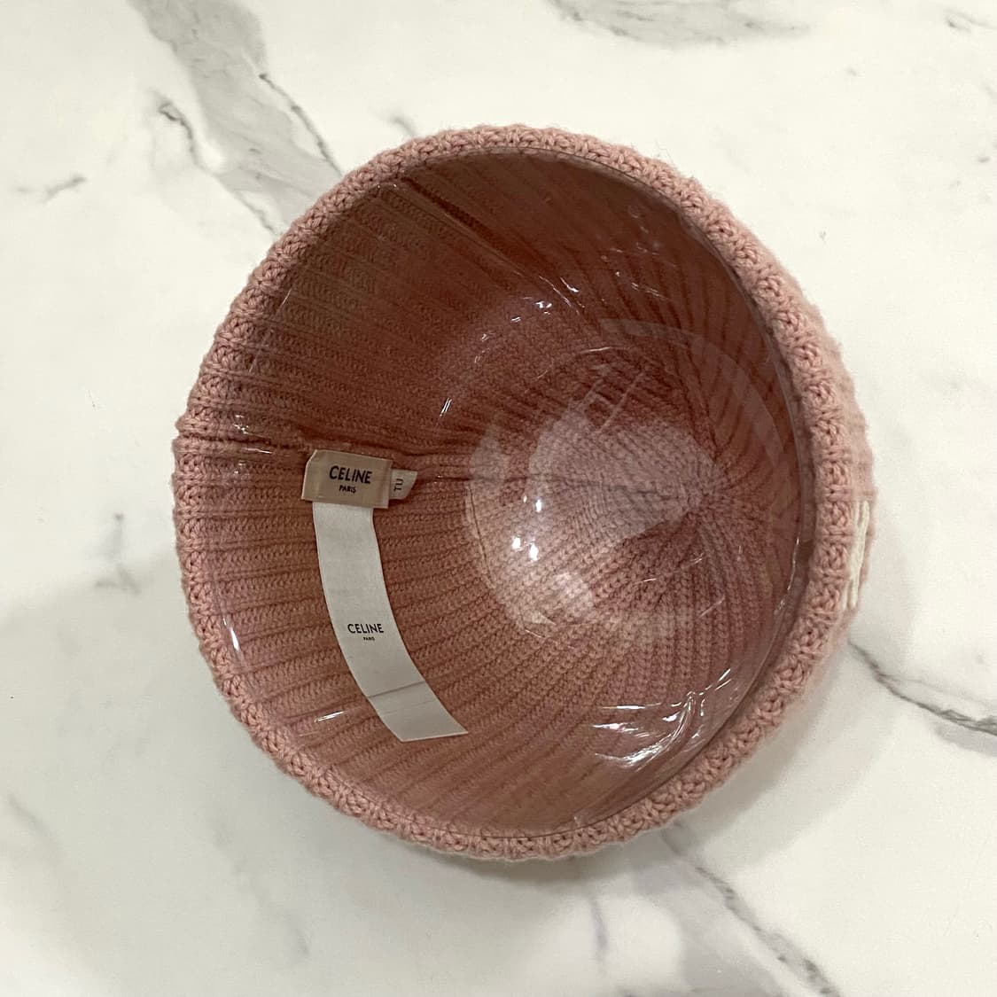 거의새것 셀린느 트리오페 로고 캐시미어 비니 핑크 상품이미지8