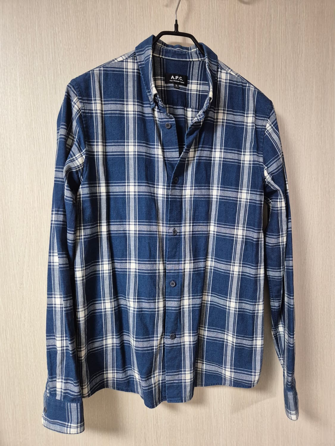 (정품) 아페쎄 A.P.C. 블루 체크 셔츠 남성 S 95 상품이미지1