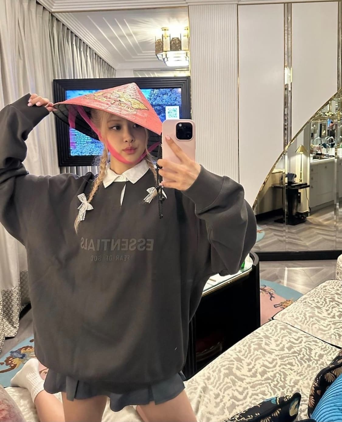 (빅사이즈) 에센셜 와플 헨리 럭비티 XL 상품이미지1