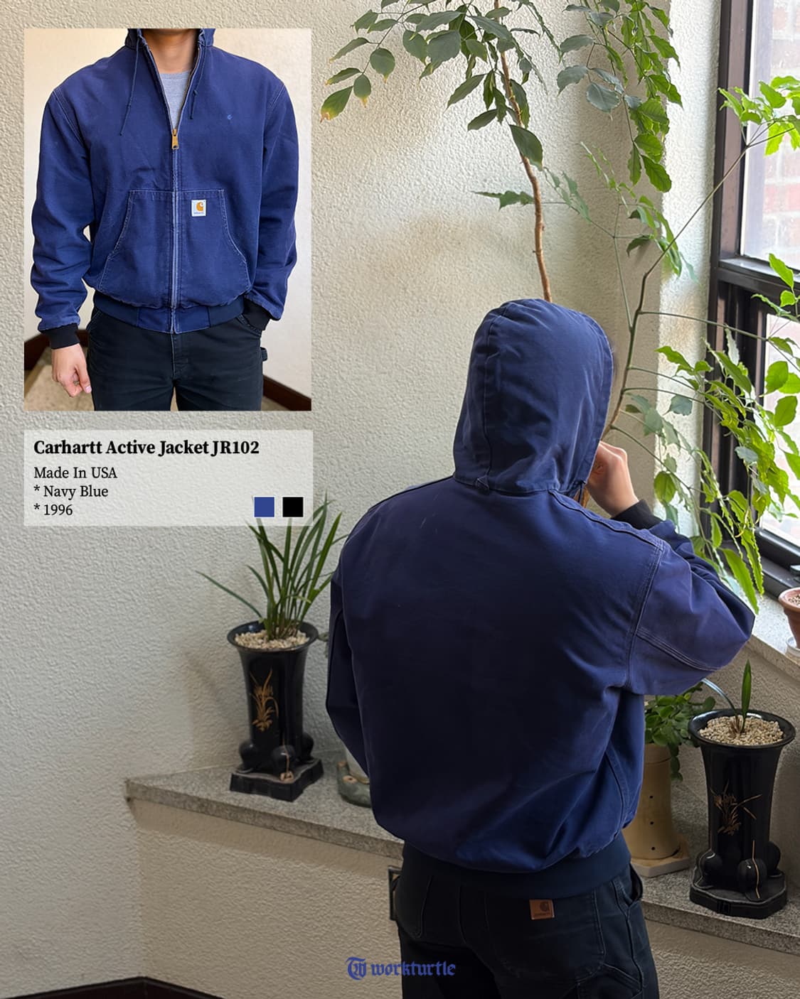 90s 칼하트 액티브 JR102 NYB L USA🇺🇸 상품이미지2