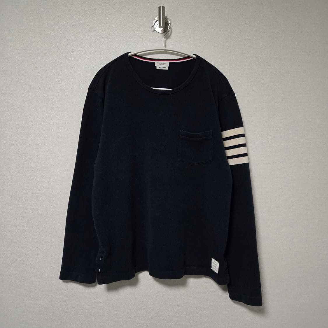 톰브라운 네이비 코튼 롱슬리브 니트 / 남성 니트/ 남자 롱슬리브  상품이미지1