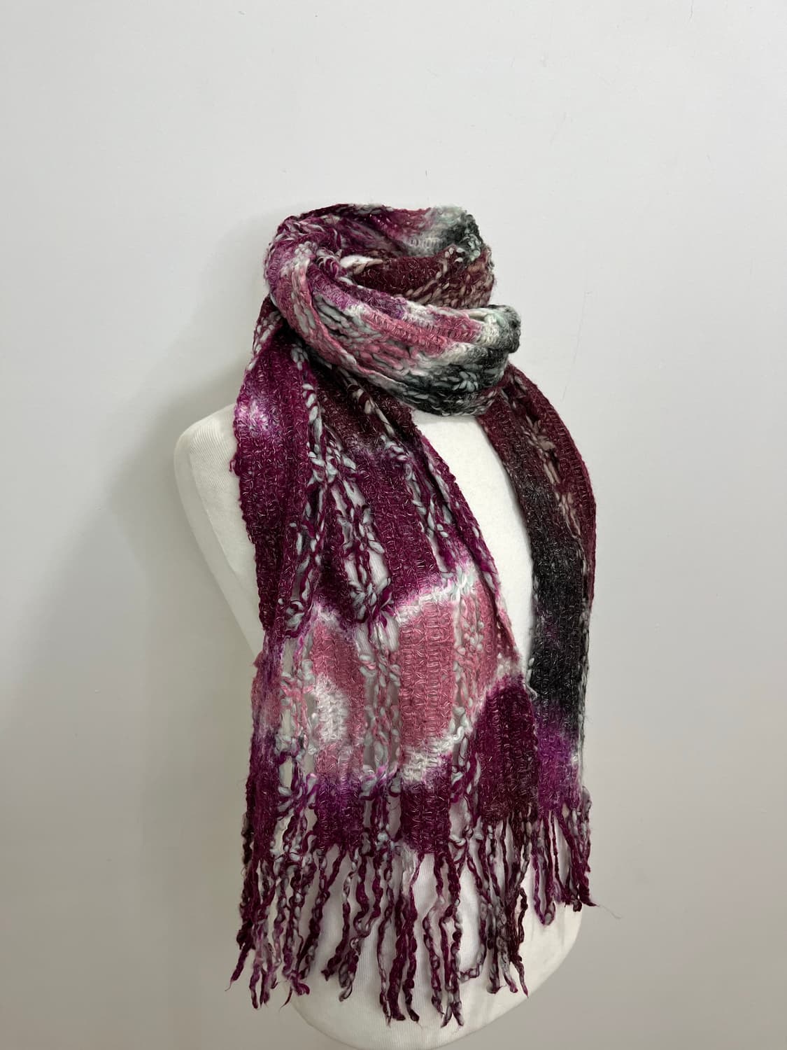 일본빈티지 모리걸 뜨개 패턴 머플러 상품이미지4