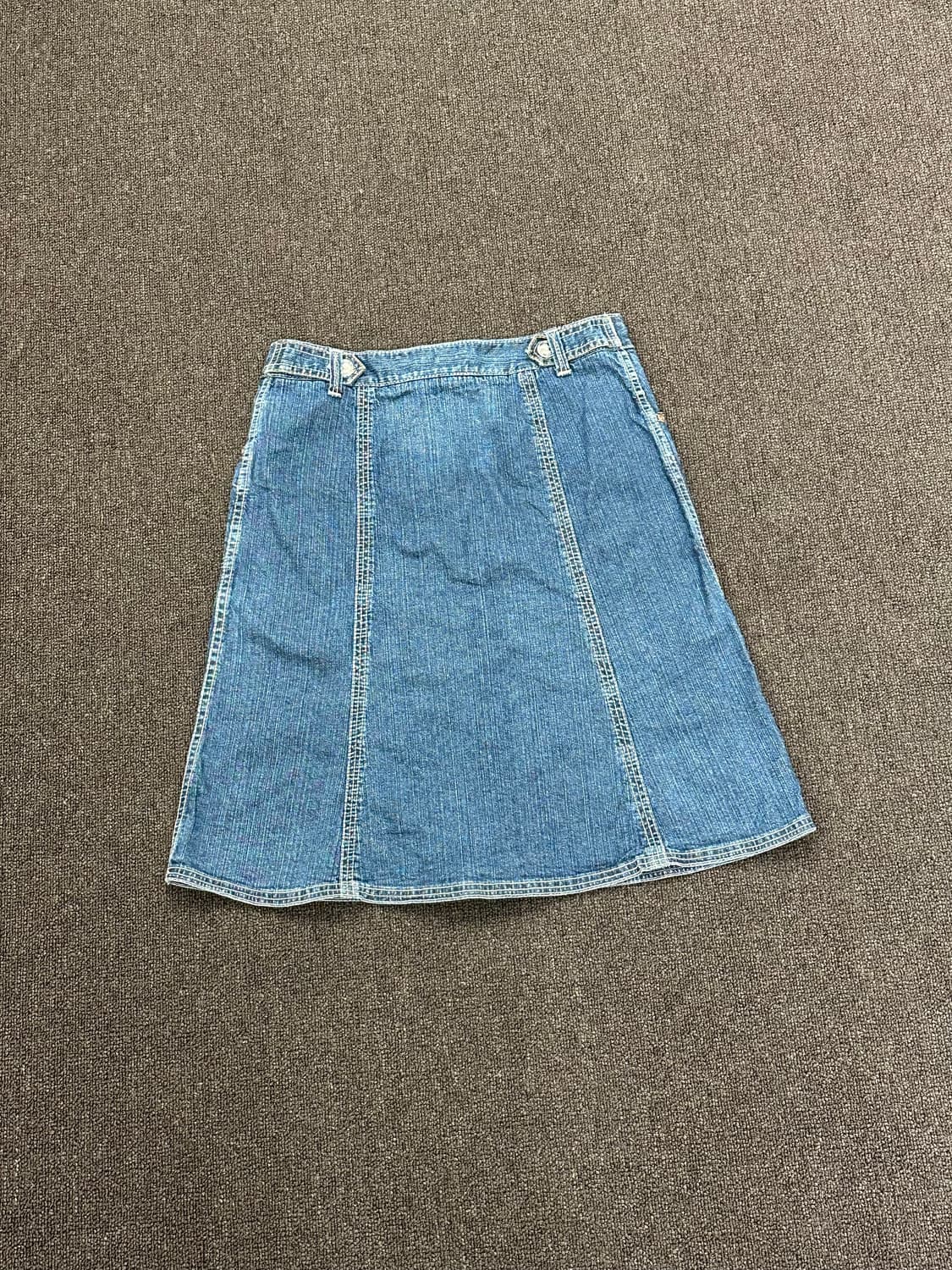 2)Japanese vintage 스티치 데님 미디 스커트 상품이미지4