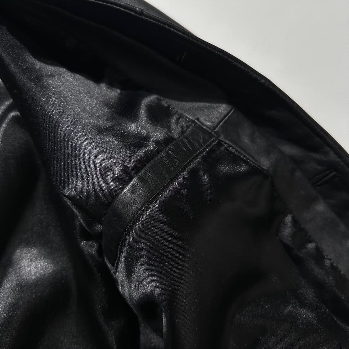 NOL 램스킨 레더 싱글 레더 카코트 자켓 블랙 상품이미지8