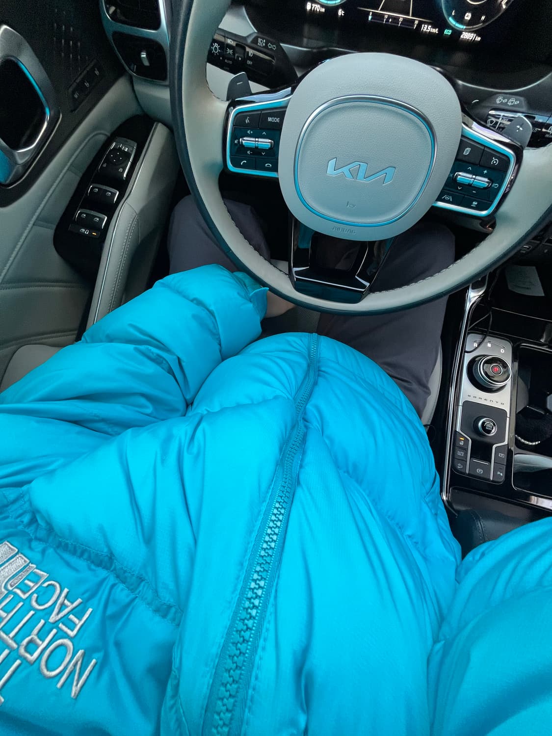 노스페이스 재팬 / 눕시 센터로고 패딩 / L / 블루 상품이미지10